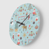 Sneeuwman Fir-Tree Kerst wrapping patroon Grote Klok (Hoek)