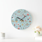 Sneeuwman Fir-Tree Kerst wrapping patroon Grote Klok (Huis)
