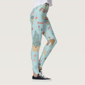 Sneeuwman Fir-Tree Kerst wrapping patroon Leggings (Rechts)