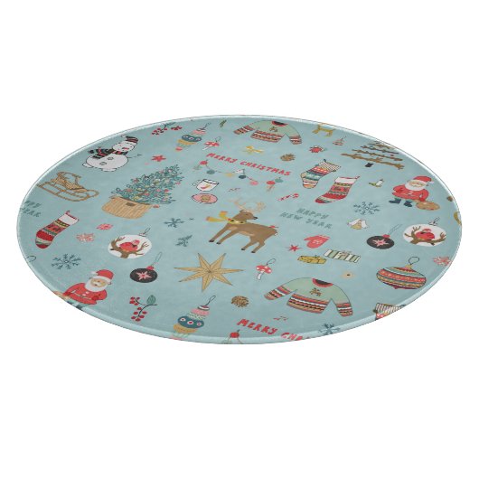 Sneeuwman Fir-Tree Kerst wrapping patroon Snijplank (Hoek)