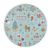 Sneeuwman Fir-Tree Kerst wrapping patroon Snijplank (Voorkant)