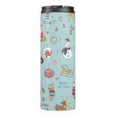 Sneeuwman Fir-Tree Kerst wrapping patroon Thermosbeker (Achterkant)