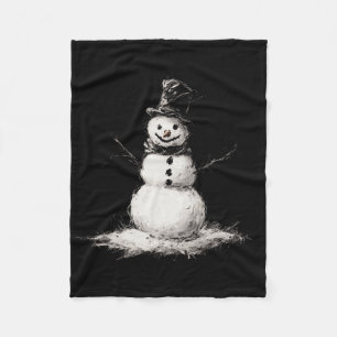 Sneeuwman fleece deken