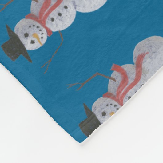 Sneeuwman Fleece Deken (Hoek)