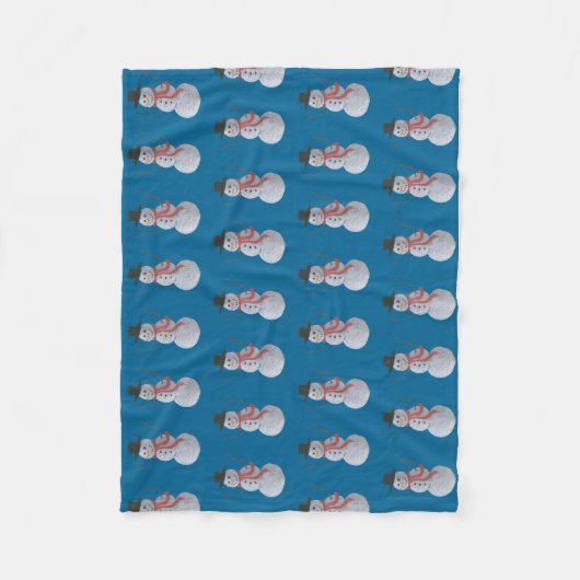 Sneeuwman Fleece Deken (Voorkant)