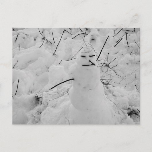 Sneeuwman Foto Briefkaart (Voorkant)