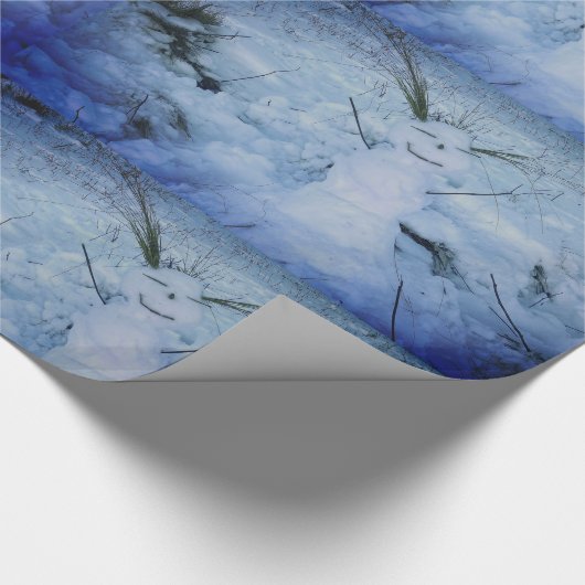 Sneeuwman foto Glanzend inpakpapier (Hoek)