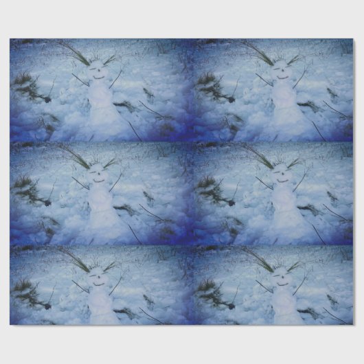 Sneeuwman foto Glanzend inpakpapier (Vlak)