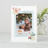 Sneeuwman Foto Kerstkaart (Staand voorkant)