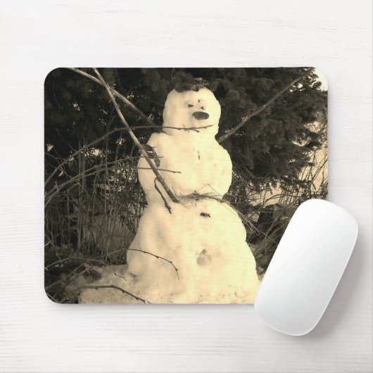 Sneeuwman Foto Mousepad Muismat (Met muis)