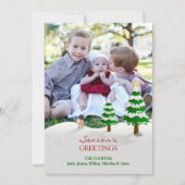 Sneeuwman Foto Seizoen Groeten Kaart (Voorkant)