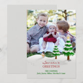 Sneeuwman Foto Seizoen Groeten Kaart (Voorkant / Achterkant)