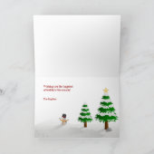 Sneeuwman Foto Seizoen Groeten Kaart (Binnen)