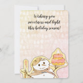 Sneeuwman Franse bakkerijtaart kerstkaart (Achterkant)