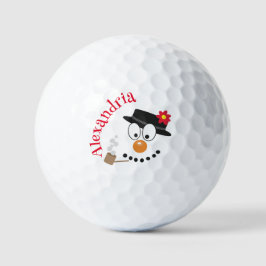 Sneeuwman Funny Face Schattigee nieuwigheid kerst Golfballen