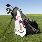 Sneeuwman Funny Face Schattigee nieuwigheid kerst Golfhanddoek (Groen)