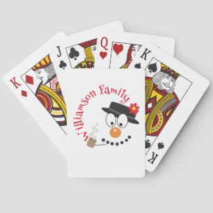 Sneeuwman Funny Face Schattigee nieuwigheid kerst Pokerkaarten