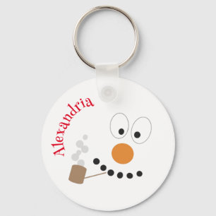 Sneeuwman Funny Face Schattigee nieuwigheid kerst Sleutelhanger