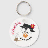 Sneeuwman Funny Face Schattigee nieuwigheid kerst Sleutelhanger (Voorkant)