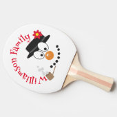 Sneeuwman Funny Face Schattigee nieuwigheid kerst Tafeltennisbatje (Zijkant)