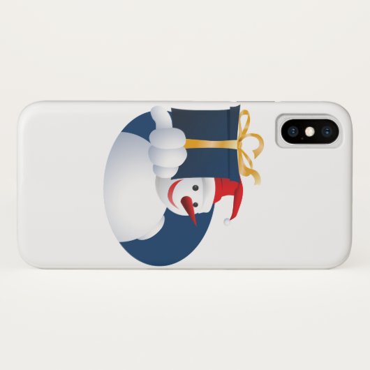 Sneeuwman geeft cadeau... Case-Mate iPhone case (Achterkant (horizontaal))