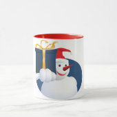 Sneeuwman geeft cadeau... mok (Midden)