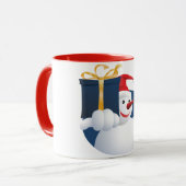 Sneeuwman geeft cadeau... mok (Voorkant links)
