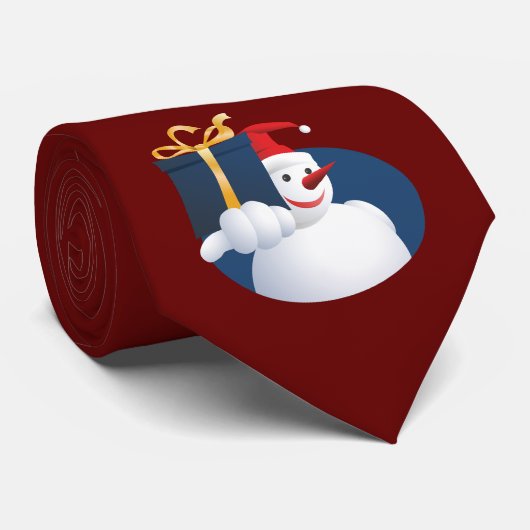 Sneeuwman geeft cadeau... stropdas (Opgerold)
