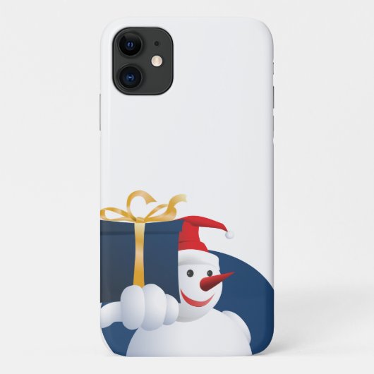 Sneeuwman geeft het cadeau... Case-Mate iPhone case (Achterkant)