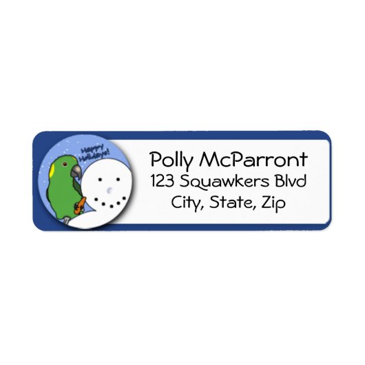 Sneeuwman Gele Naped Amazon Etiket (Voorkant)