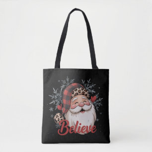 Sneeuwman Geloof Sinterklaas Rood Geruitte Hoed Ke Tote Bag