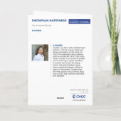 Sneeuwman Geluk - Kinderkunst voor CHOC Bedankkaart (Achterkant)