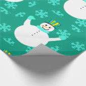 Sneeuwman Gelukkig Nieuwjaar Wrapping Papier (Hoek)