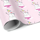 Sneeuwman Gelukkige Verjaardag Cadeaupapier (Rol Hoek)