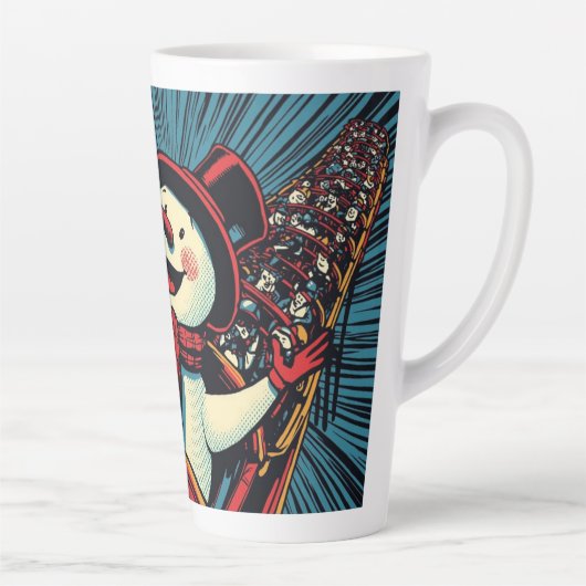 Sneeuwman geniet van een roller onderzetter. latte mok (Rechts)