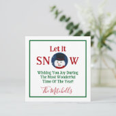 Sneeuwman Geweldige Tijd Jaar PERSONALISEER Naam Feestdagenkaart (Staand voorkant)