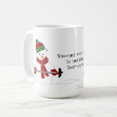 Sneeuwman Gewichtheffen Koffiemok (Voorkant links)
