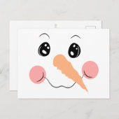 Sneeuwman Gezicht Briefkaart (Voorkant / Achterkant)