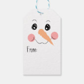 Sneeuwman Gezicht Cadeaulabel (Achterkant)