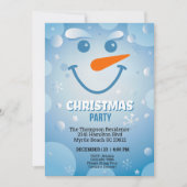 Sneeuwman Gezicht Kerstfeest Kaart (Voorkant)
