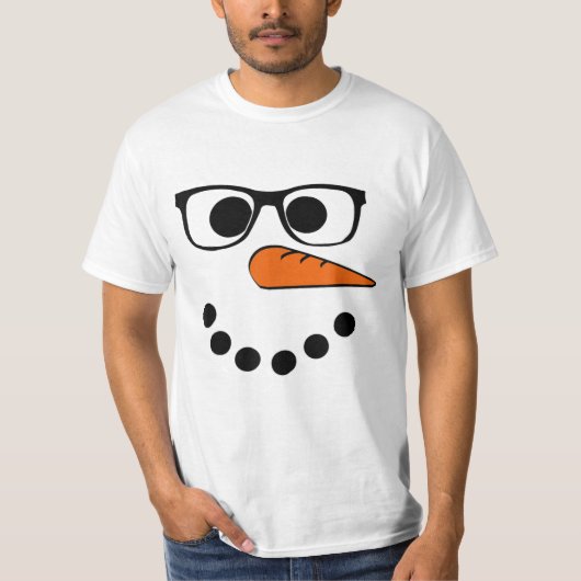 Sneeuwman Gezicht Kerstmis Grappige Sinterklaas Hi T-shirt (Voorkant)