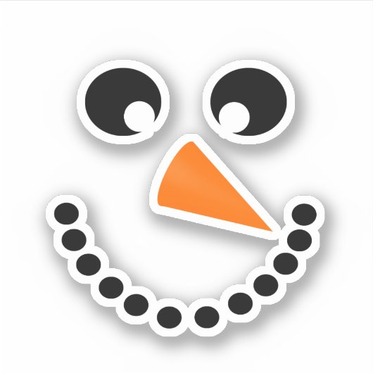 Sneeuwman Gezicht Kerstmis Sticker (Voorkant)