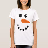 Sneeuwman Gezicht T-shirt (Voorkant)
