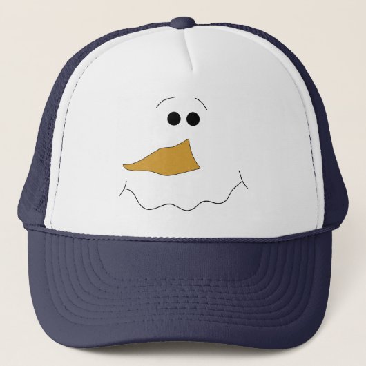 Sneeuwman Gezicht Trucker Pet (Voorkant)