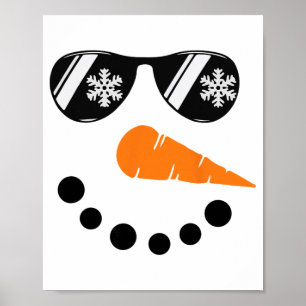 Sneeuwman Gezicht Zonnebril Kerstmis Voor Mannen J Poster