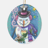 SNEEUWMAN, GINGERBREAD MAN & MOK VAN WARME CHOCOLA KERAMISCH ORNAMENT (Links)
