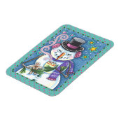 SNEEUWMAN, GINGERBREAD MAN & MOK VAN WARME CHOCOLA MAGNEET (Linkerzijde)