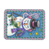 SNEEUWMAN, GINGERBREAD MAN & MOK VAN WARME CHOCOLA MAGNEET (Horizontaal)