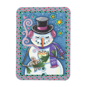 SNEEUWMAN, GINGERBREAD MAN & MOK VAN WARME CHOCOLA MAGNEET