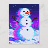 Sneeuwman Glitch Briefkaart (Voorkant)